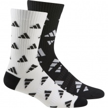 adidas Sport Socks Crew Cushion 3-Stripe Graphic Logo black/white - 2 Pairs